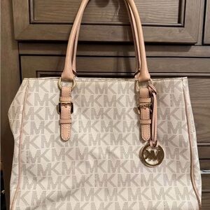 Michael Kors Beige Monogram Tote